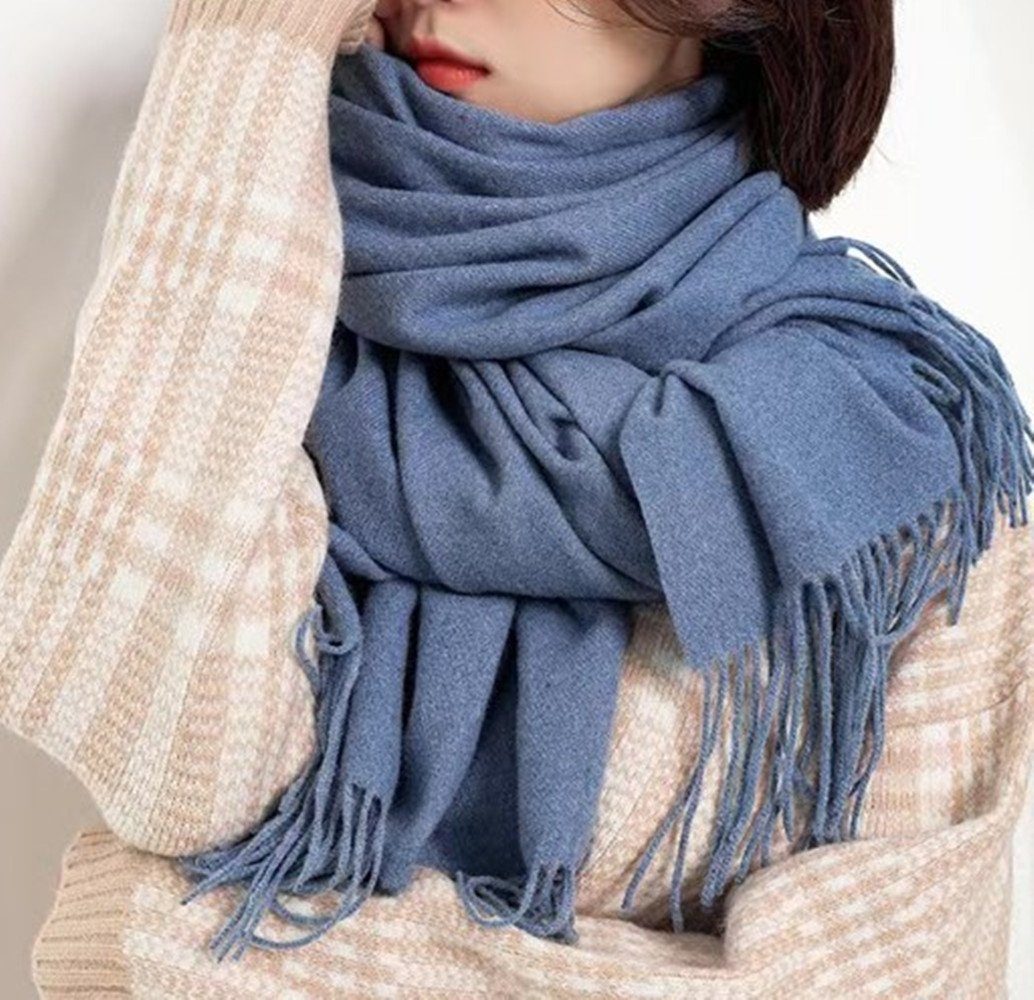 XDeer Poncho Qualität,Neuer Schal,kuschelweich,Winter verschiedenen Schal Damen Geschenk Damen Stil, blue Modeschal Halstuch in Frauen für Farben