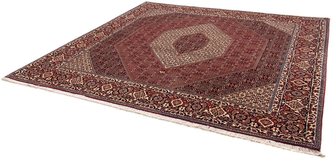 Orientteppich Perser - Bidjar quadratisch - 250 x 250 cm - dunkelrot,  morgenland, quadratisch, Höhe: 15 mm, Wohnzimmer, Handgeknüpft, Einzelstück  mit Zertifikat