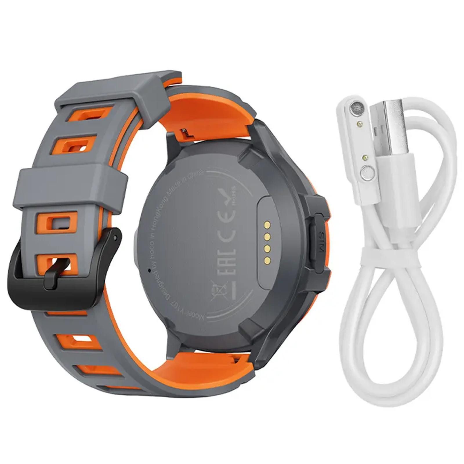 hoco. Y107 Kinder Smartwatch (1,28 Zoll, geschlossenes Echtzeit-Betriebssystem (RTOS), 4G GPS Uhr Telefon Videoanruf Ortung SOS Kinderuhr SIM Funktion Orange