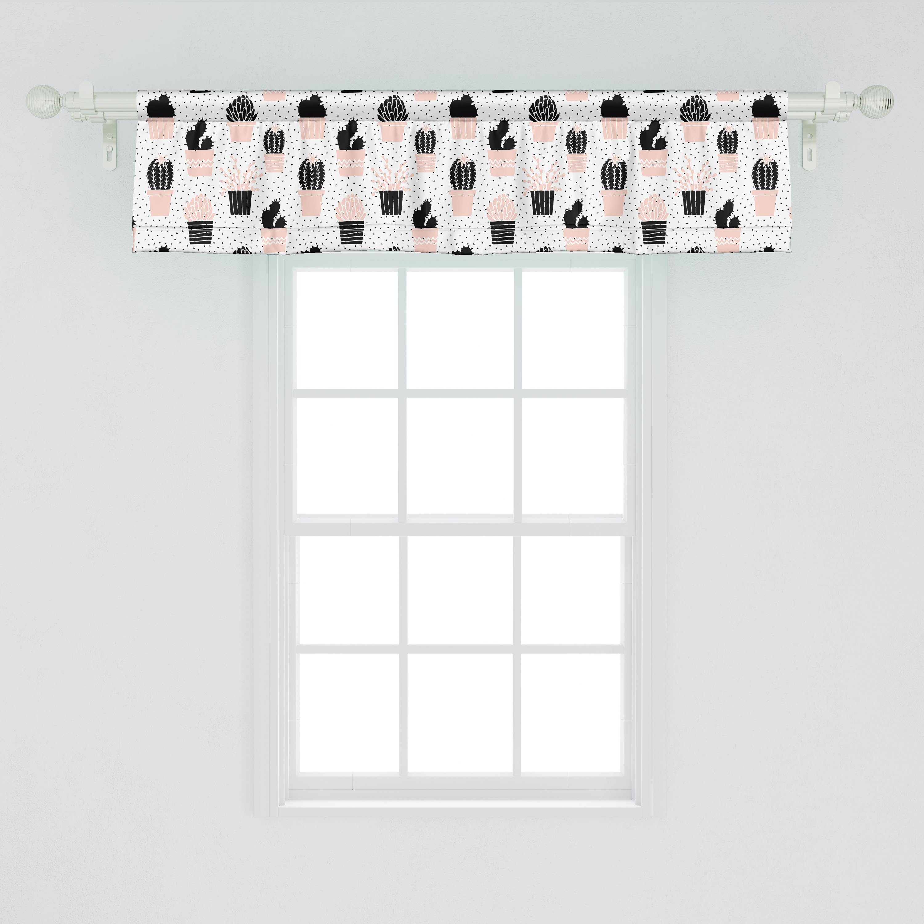 Vorhang Küche Abakuhaus, Microfaser, Foliage Kaktus Schlafzimmer Dekor Scheibengardine mit Volant Silhouettes für Stangentasche,