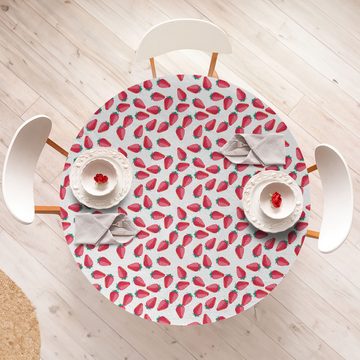 Abakuhaus Tischdecke Rundum-elastische Stofftischdecke, Erdbeere Cartoonish Reife Früchte