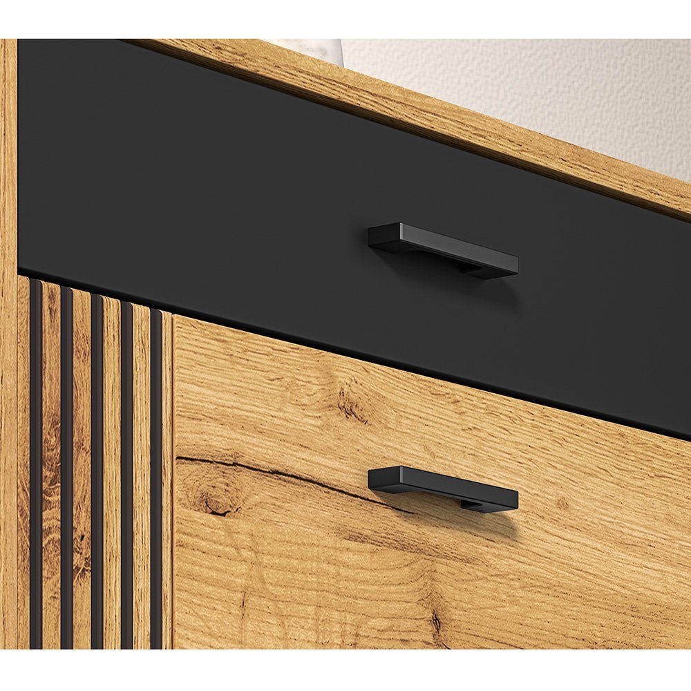 Lomadox Schuhschrank VINICA-131 Gold Craft Eiche Nb., fühlbare Struktur, B/H/T: ca. 60/91/34 cm – Bild 5 von 5