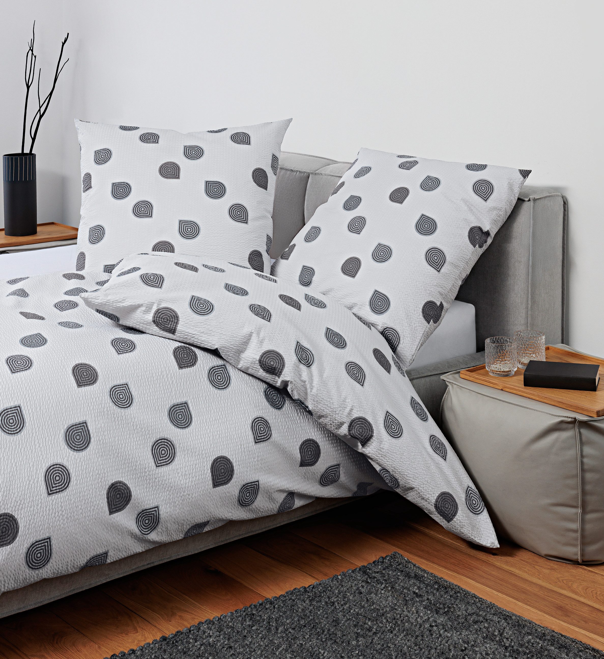 Janine Bettwäsche TANGO 20166 08, Mako-Soft-Seersucker, mit Reißverschluss