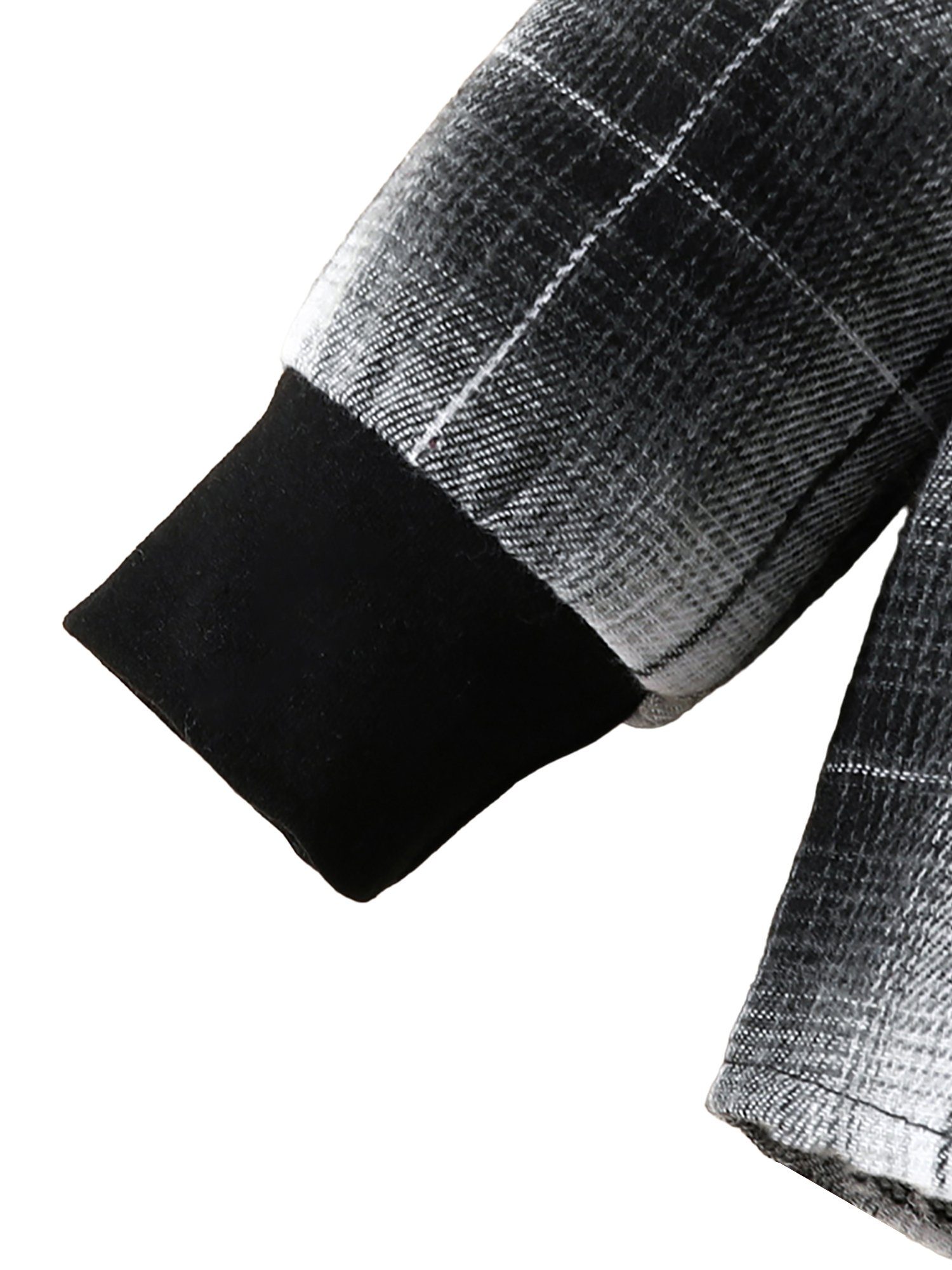Lapastyle Langarmshirt & Hose Klassisches Taille Anzug, Kapuzen Schwarz 2-tlg) Langarmanzug (Set, kariertes Jungen, elastische für und Kontrastfarbener Hose Top