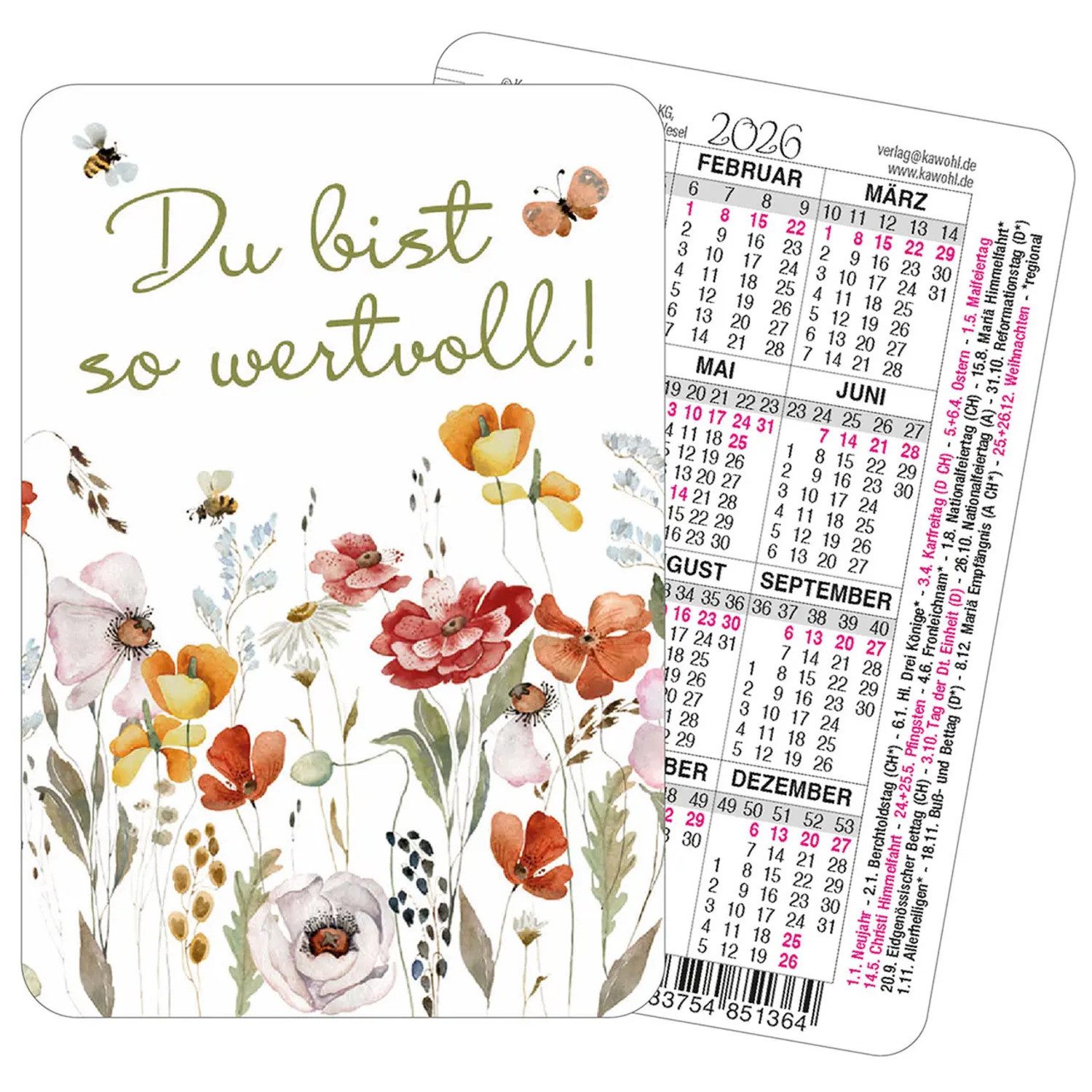 Taschenkalender Du bist so wertvoll 2026