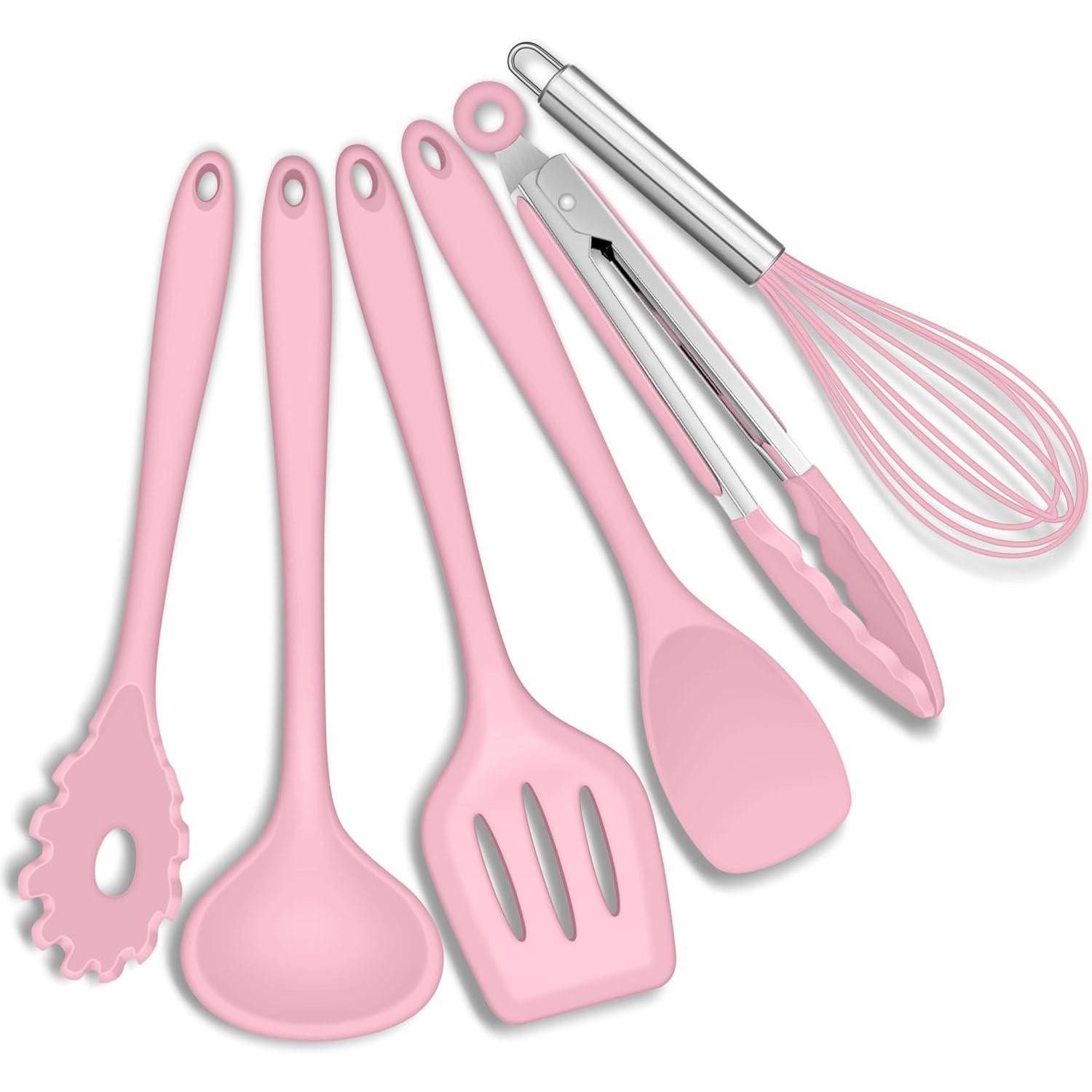 LuxusKollektion Kochbesteck-Set Küchenutensilien Set 6 Stück Silikon Pfannenwender antihaft Rosa