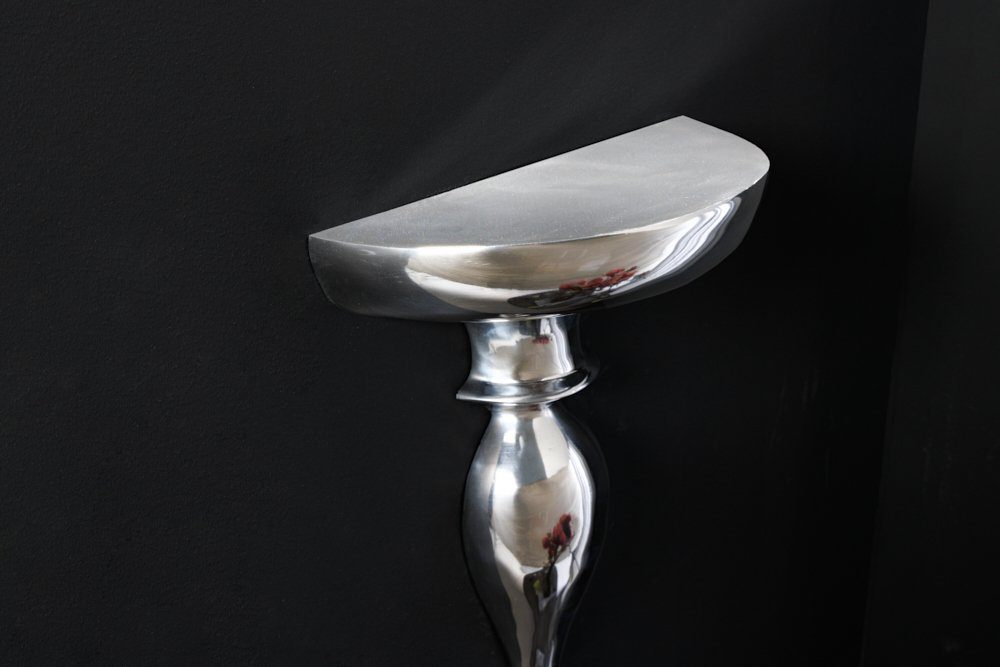 1-tlg., silber, Küche Metall Wandkonsole · 80cm · Barock Design Wandregal SCALA · riess-ambiente