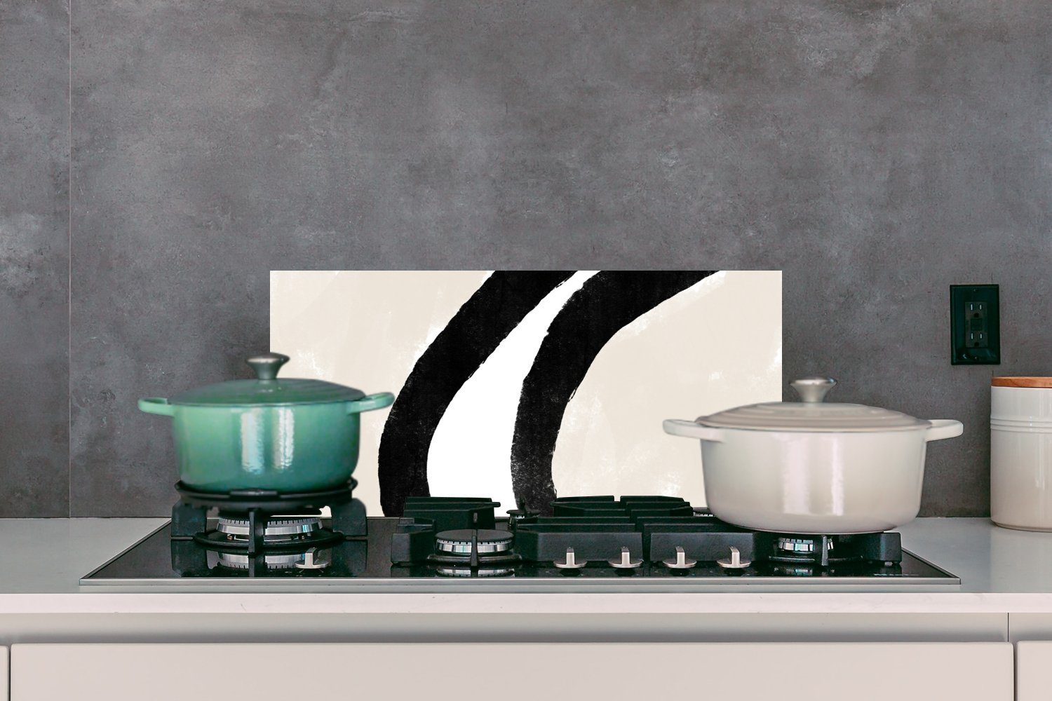 60x30 Pastell, Linie MuchoWow für Küchen cm, - Abstrakt Wandschutz, und Fett - gegen Küchenrückwand - Schmutzflecken Design (1-tlg),