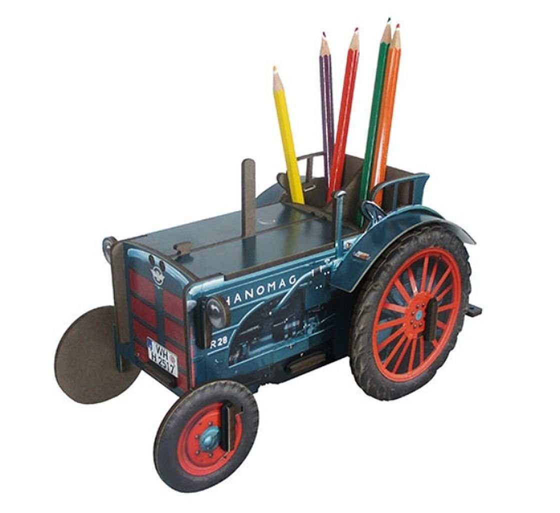 WERKHAUS® Aufbewahrungsbox Werkhaus - Stiftebox Traktor "Hanomag R28" (WE2095) Stifteköcher