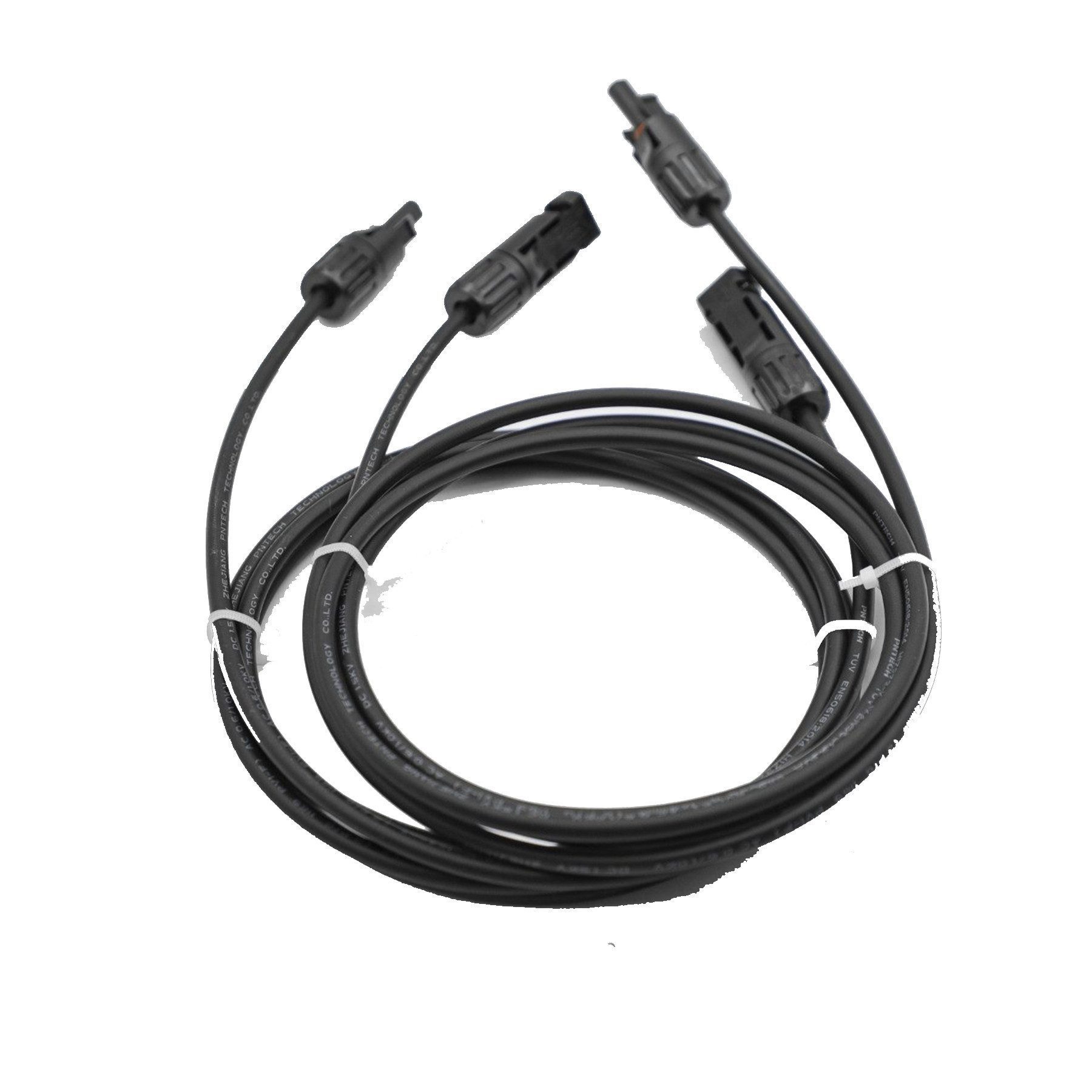 JA SOLAR JA Solar MC4 Verbindungskabel 6mm² schwarz/schwarz-2.5m 1 Paar Solarkabel, (250 cm), UV-beständig, TÜV & CE-zertifiziert