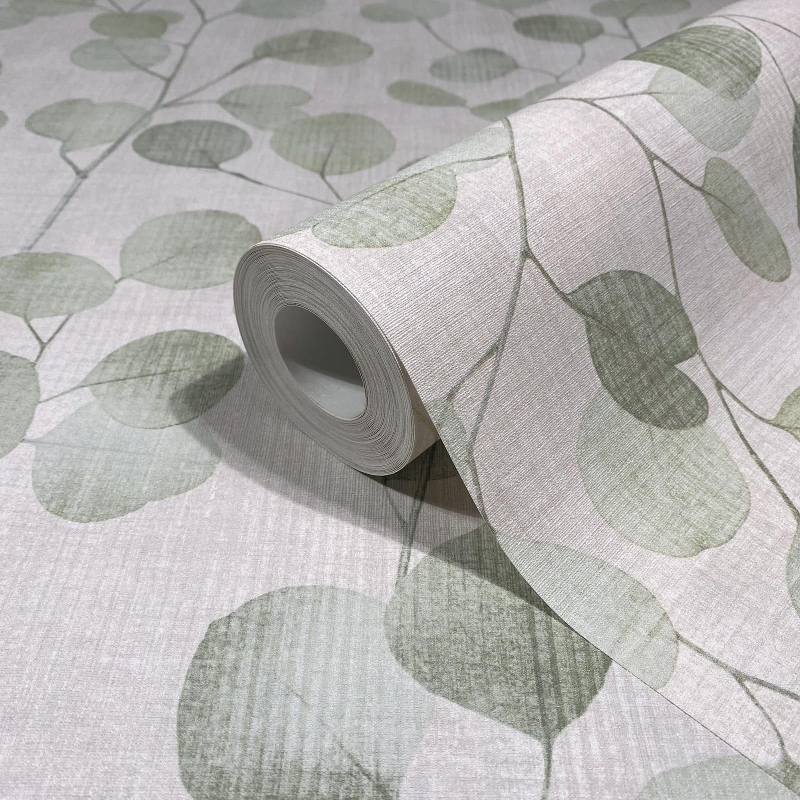 Marburg Vliestapete Ranken Blätter Eukalyptus Textiloptik günstig online kaufen