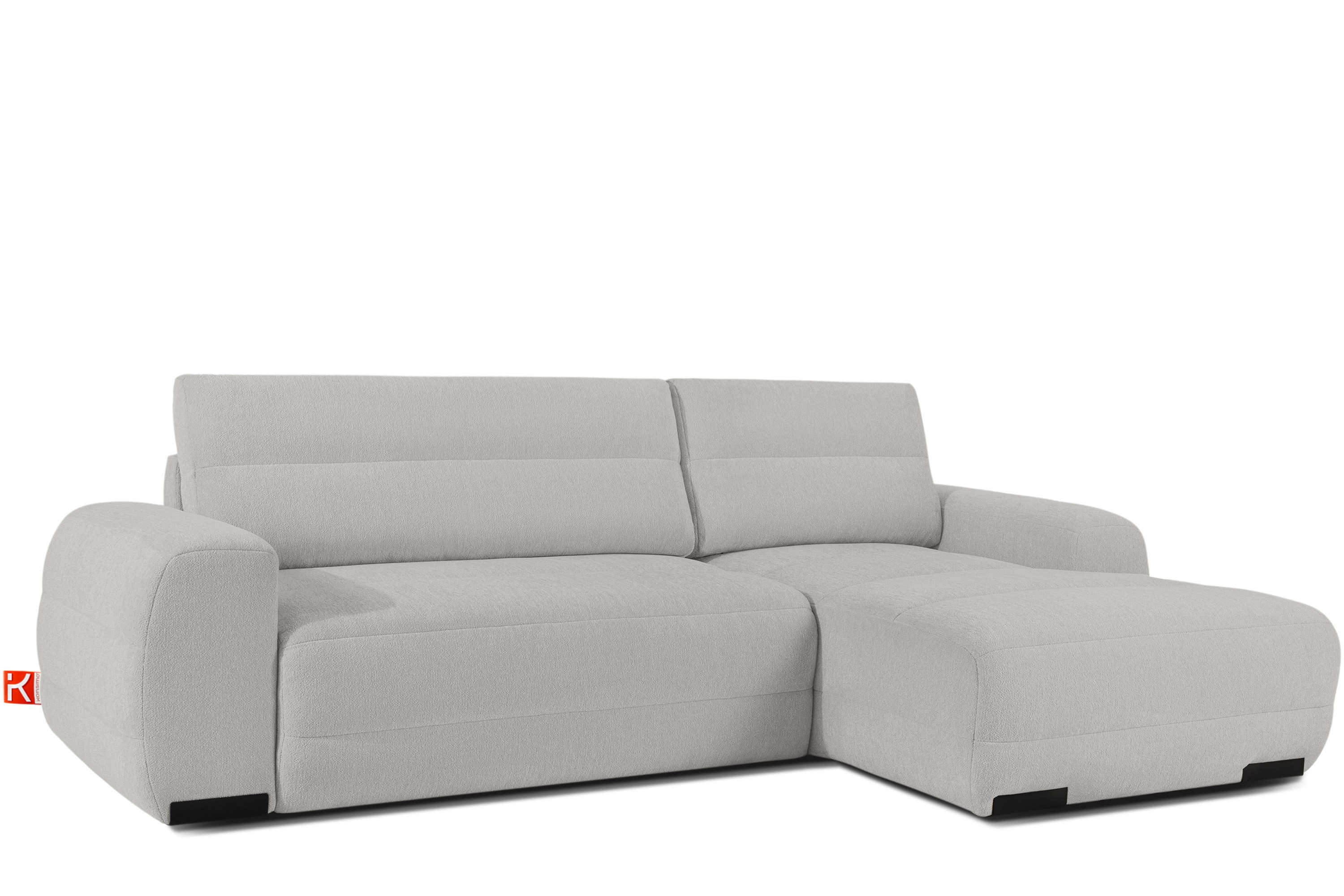 KONSIMO® Ecksofa BLUME L-Form, Schlafsofa, hergestellt in der EU, Rechts Ecksofa, Eckcouch mit Schlaffunktion und Bettkasten, hochwertiger Wellenfeder