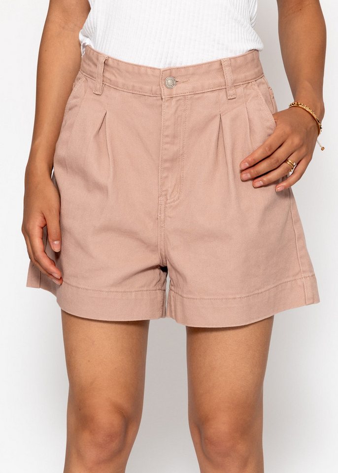 SASSYCLASSY Shorts Weite High Waist Jeans Shorts für Damen Robuste Jeansshorts aus Denim mit Gürtelschlaufen und Taschen