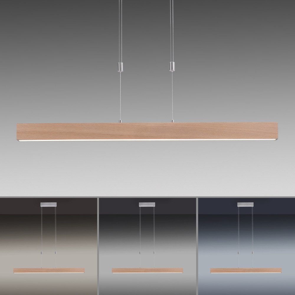 JUST LIGHT LED Pendelleuchte LED Pendelleuchte AMANDA Holz, Memoryfunktion, höhenverstellbar, 1 x LED-Board/ 30,00 Watt, stufenlos dimmbar Touchdimmer, CCT Farb – Bild 4 von 5