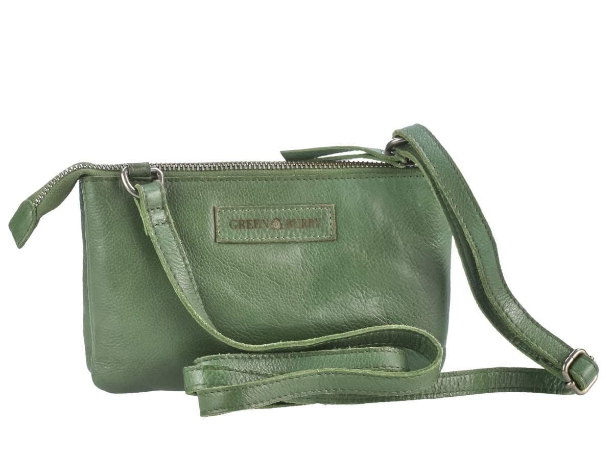 Damen Umhängetaschen Greenburry Umhängetasche Soft Washed, Schultertasche 20x13cm, mit großem Vorfach für Handy 16x8cm