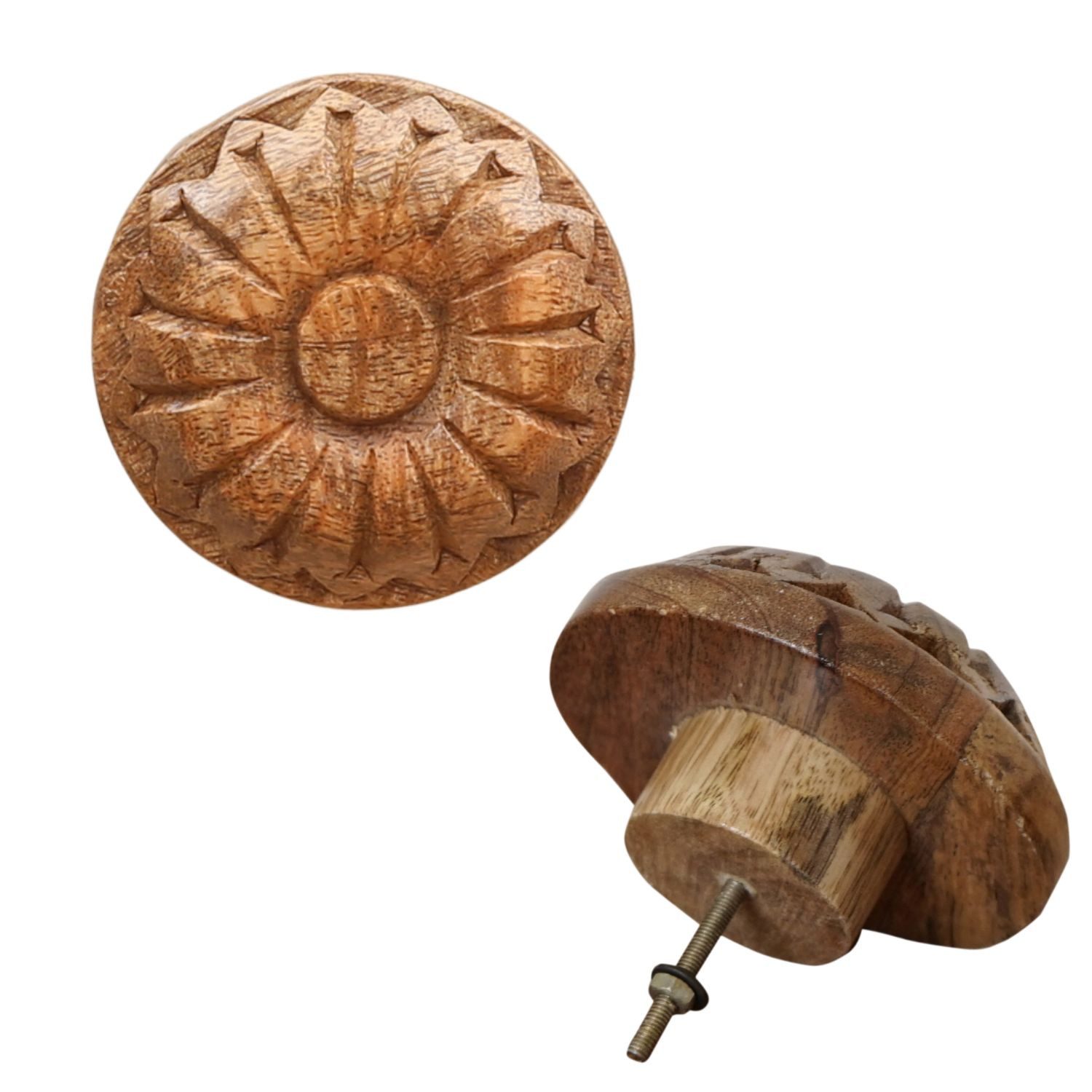 Marrakesch Orient & Mediterran Interior Kommode Moderner Boho Möbelgriff Admir, handgefertigter Massivholzknopf 9 cm (1 St), Handarbeit