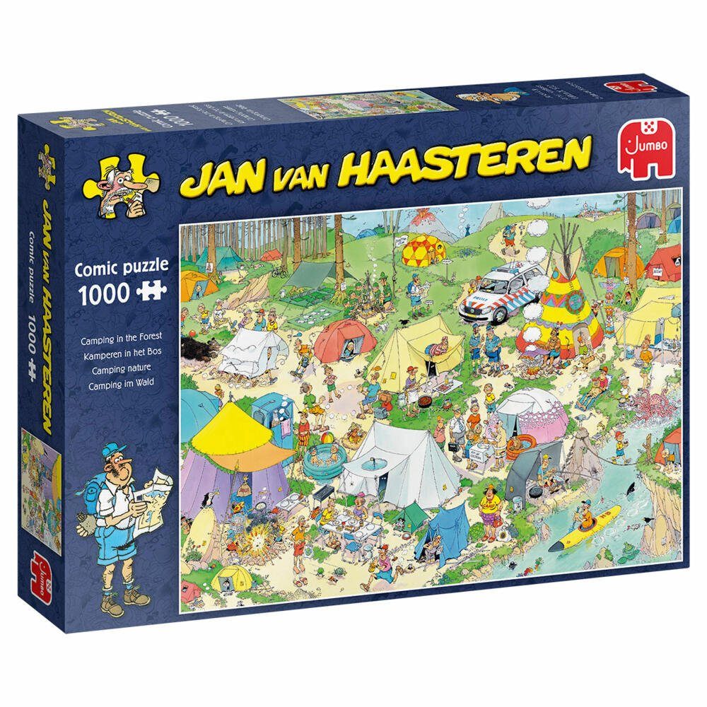 Jumbo Spiele Puzzle Jan van Haasteren - Camping im Wald 1000 Teile, 1000 Puzzleteile | Puzzle