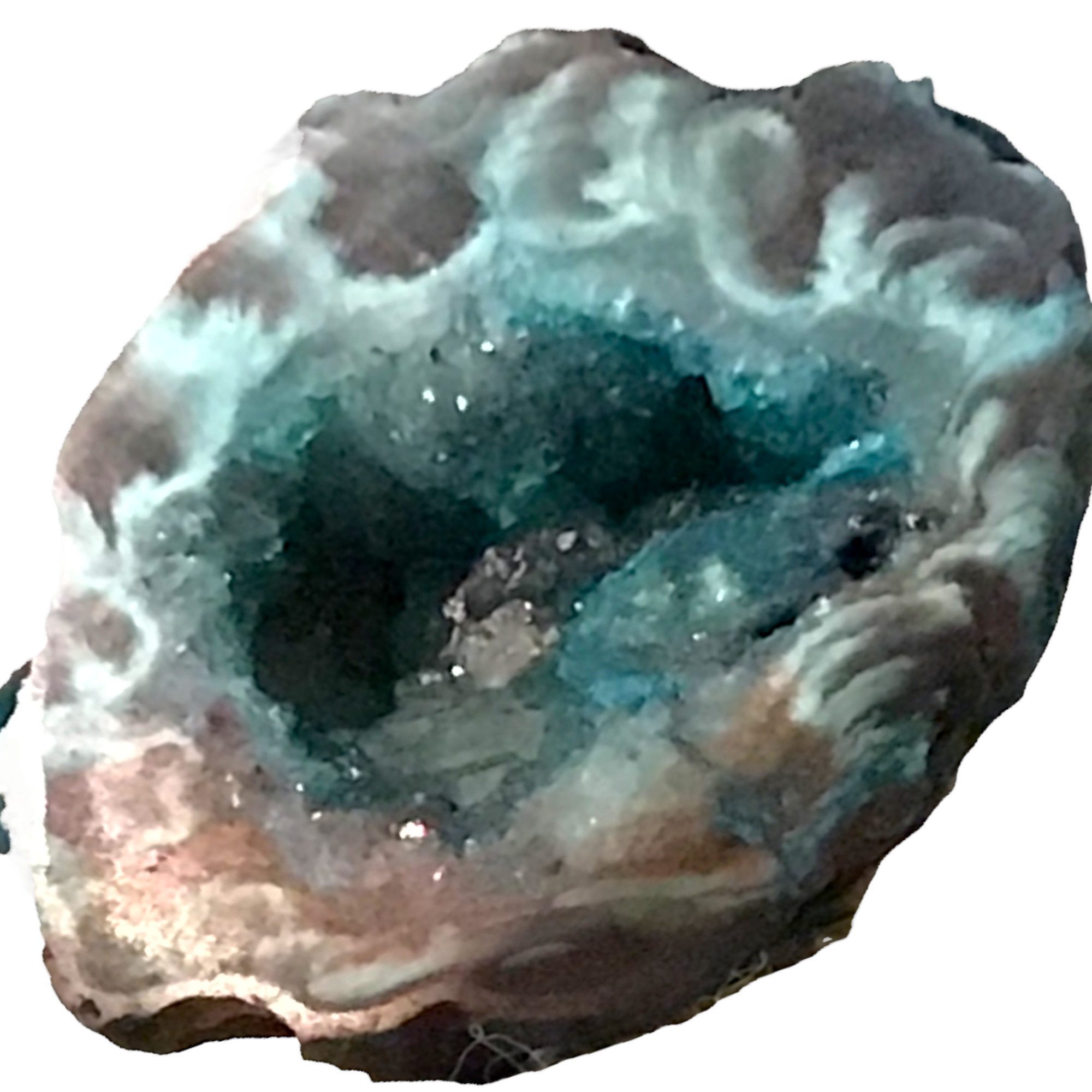 Steinfixx® Mineralstein 4 Stück gefärbte halbe Achat Geoden, poliert, 30-40mm, (4 teiliges Set, Schatzsuche, 1-St., Geschenkset 4 Farben, blau, grün, rot und lila), Glücksgeoden aus Brasilien, für Feengarten oder Dekoration