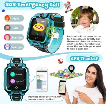 LiveGo für Kinder, Jungen, Mädchen, 6–12 mit GPS-Tracker und Anrufen Smartwatch, mit 4G HD-Touchscreen kombiniert SMS, Videoanruf, SOS, Schrittzähler