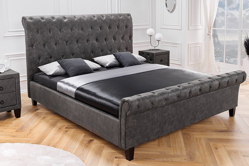 riess-ambiente Polsterbett KENSINGTON 160x200cm dunkelgrau (Einzelartikel, 1-tlg), Schlafzimmer · Microfaser · Queensize · Gäste · Doppel