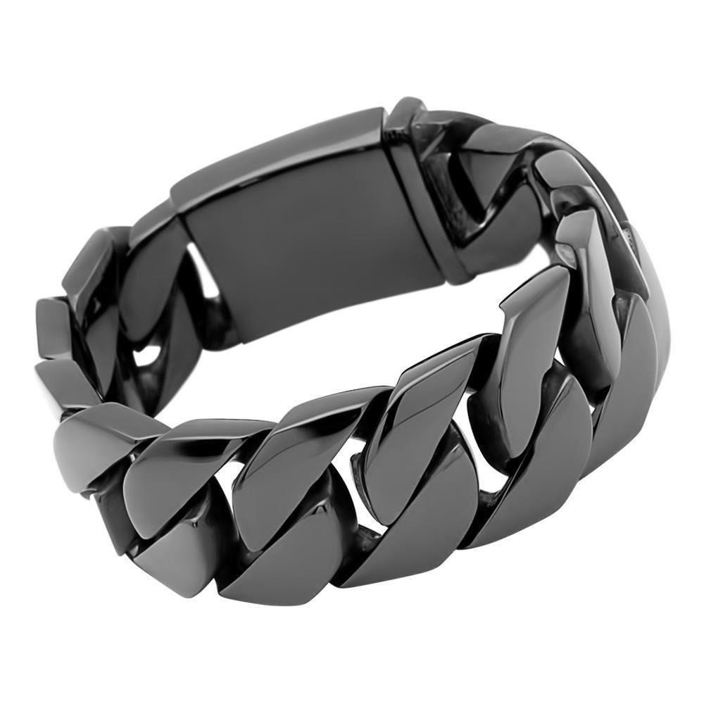 Edelstahlarmband Massives Armband schwarz aus Edelstahl B5166