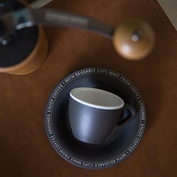 KINSI Espressotasse Kaffeetasse, Espressotasse, aus 30% Kaffeesatz, abbaubar, Wiederverwendbar, sicher und umweltfreundlich, spülmaschinenfest