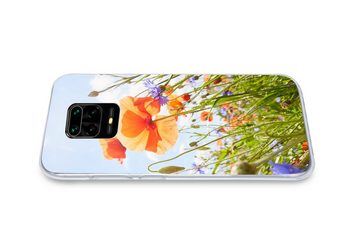 MuchoWow Handyhülle Blumen - Mohn - Frühling - Natur - Rot - Blau, Phone Case, Handyhülle Xiaomi Redmi Note 10 Lite, Silikon, Schutzhülle
