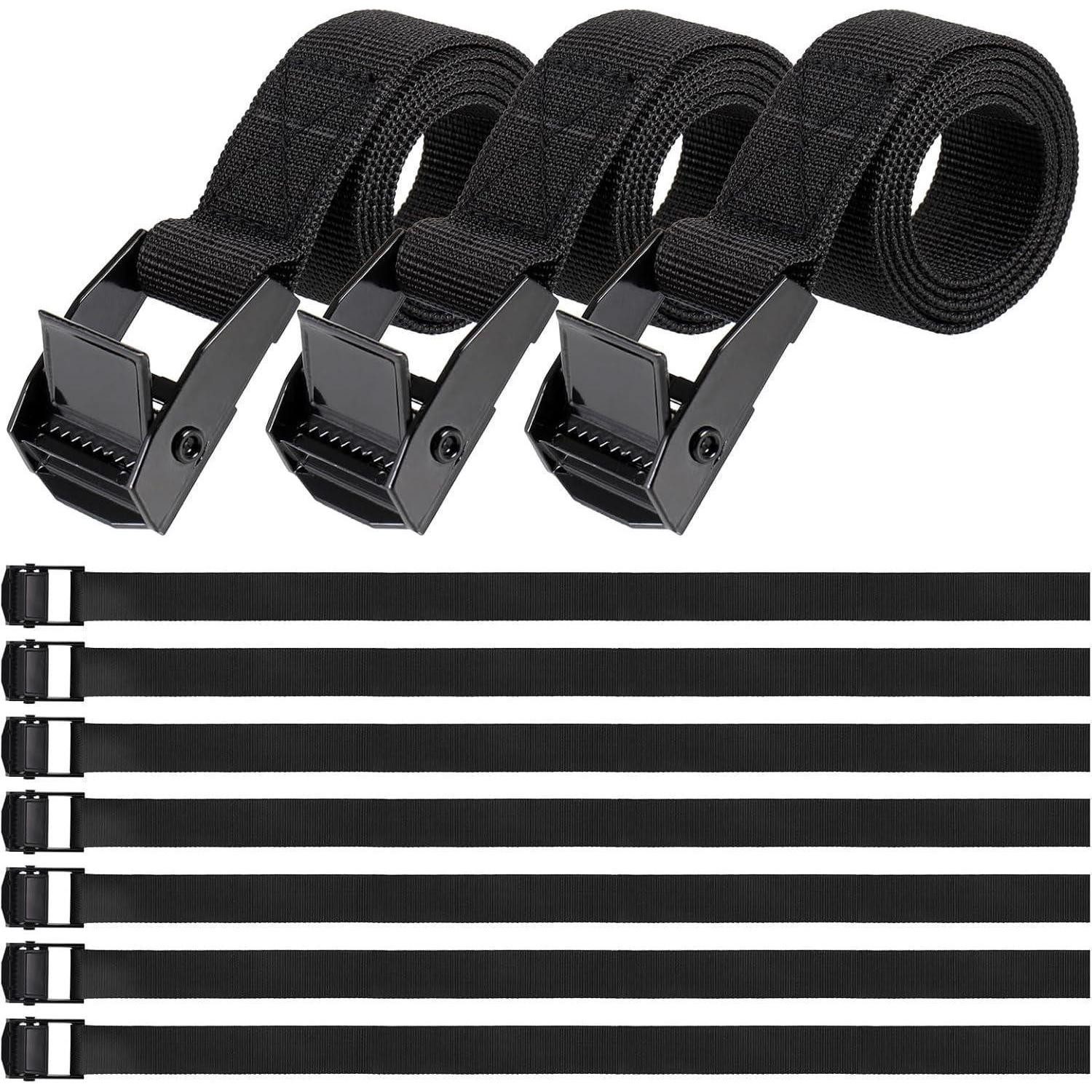 LuxusKollektion Zurrgurt Spanngurte Kurz 10er Set 65cm Verstellbar Klemmschloss Schwarz