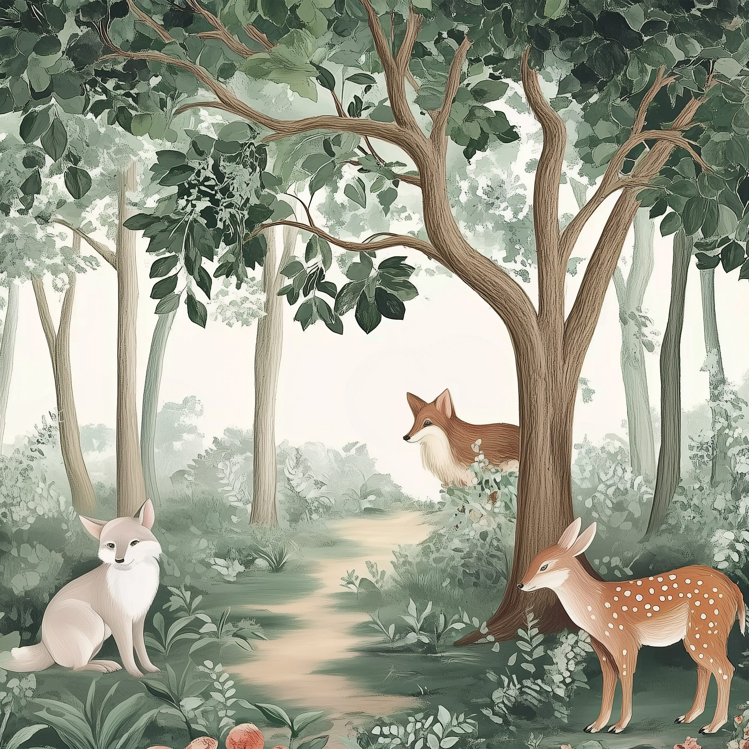 Wallarena Fototapete Kinderzimmer Tiere Natur Wald Vlies Tapete Kinder Wand günstig online kaufen