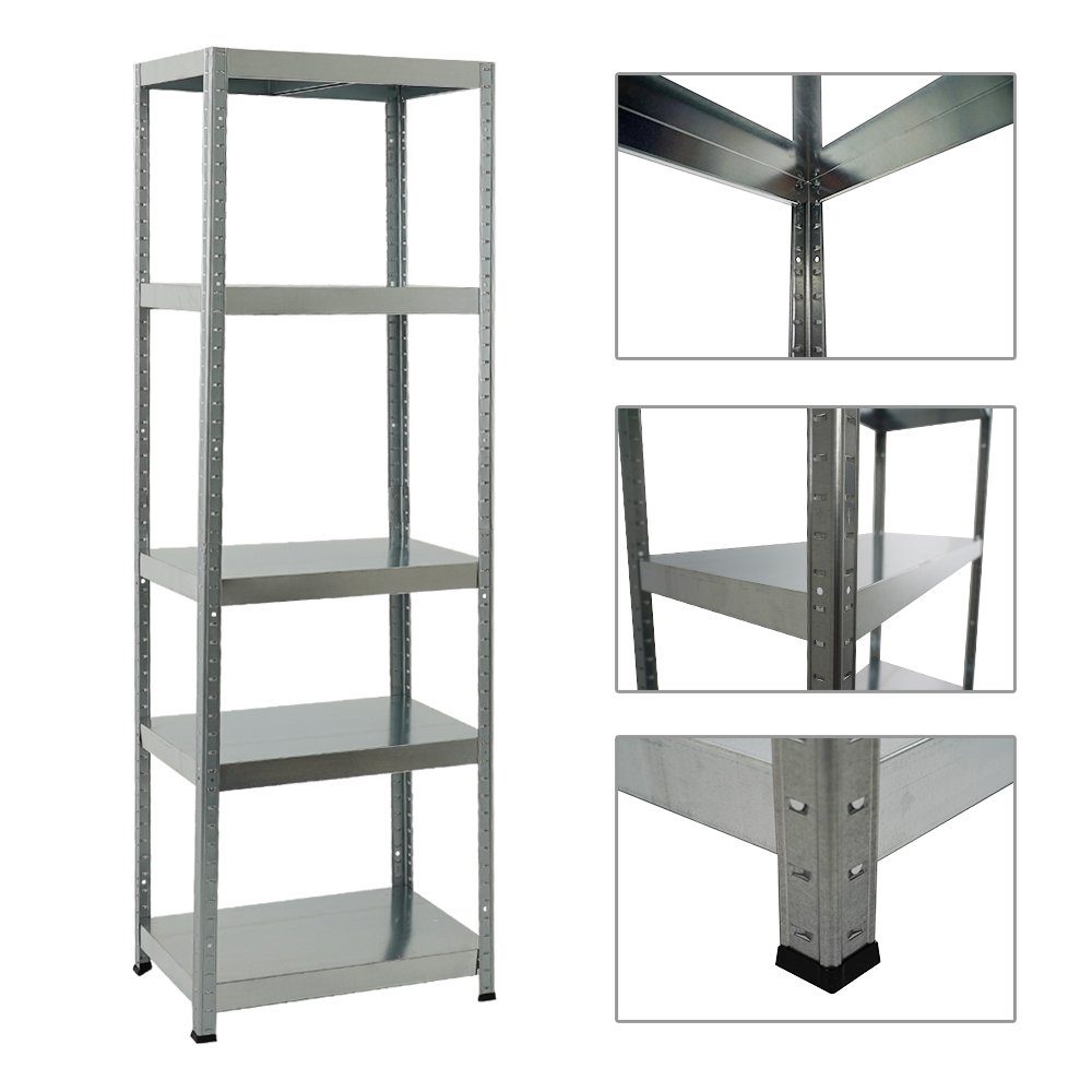 PROREGAL® Schwerlastregal MegaDeal 2x Lagerregal STEEL EAGLE 180x60x40cm Fachlast 130kg Verzinkt, 2-tlg., Stabiles Kellerregal Lastenregal Garagenregal Metallre – Bild 4 von 5