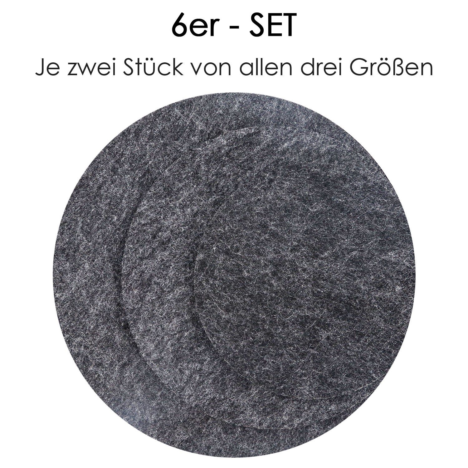 wortek Topfuntersetzer Untersetzer Pfannen Töpfe Teller Gläser Küche Filz, Zubehör für Töpfe und Pfannen und Geschirr, Set, 6-tlg., Set – Bild 5 von 5
