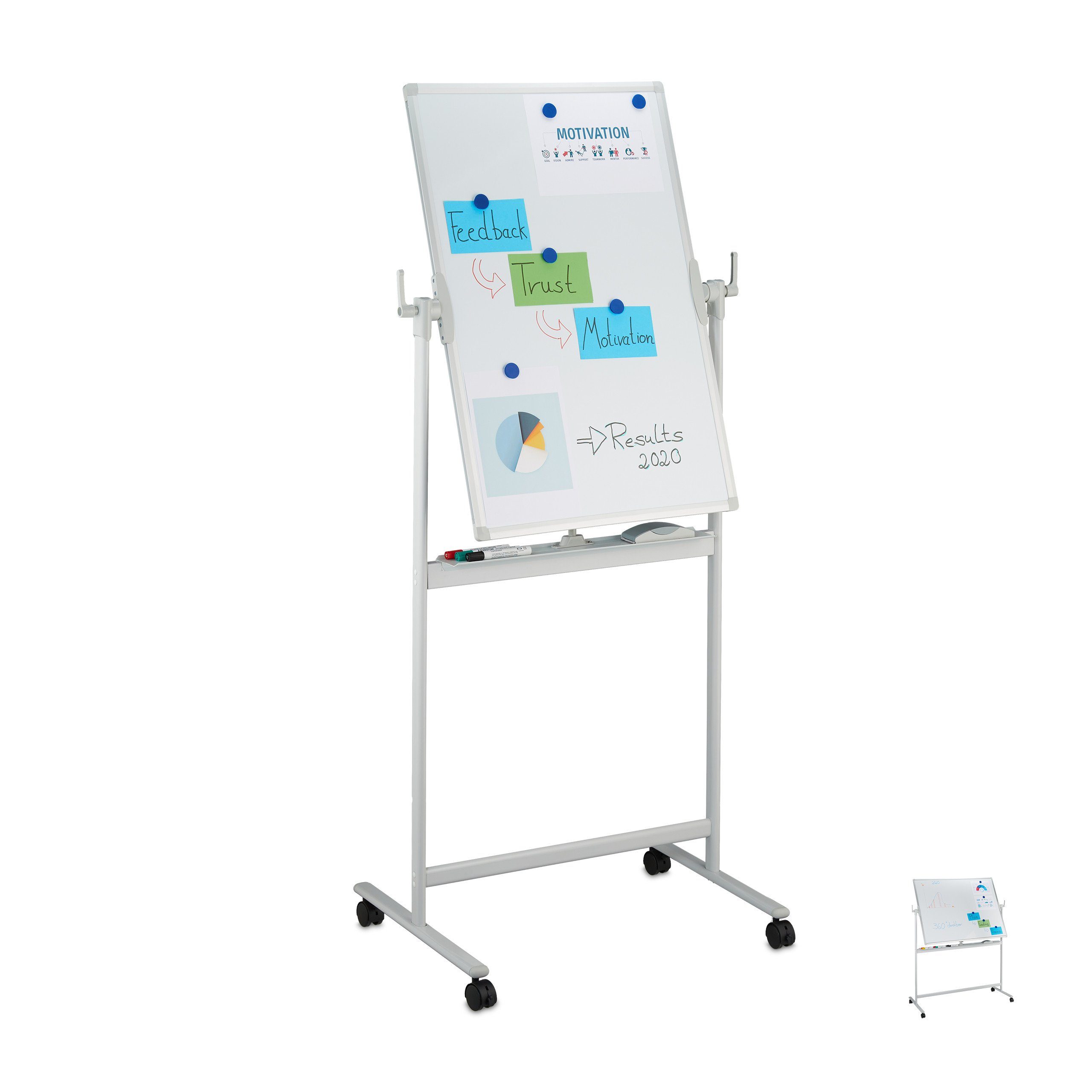 relaxdays Memoboard »Mobiles Whiteboard«, Vielseitig Kleines