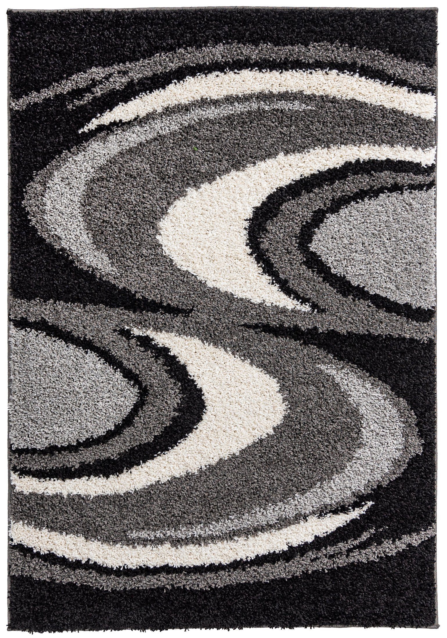 Mazovia Hochflor-Teppich Hochflor Shaggy Teppich für Wohnzimmer - Höhe 30 mm Grau, 60 x 100 cm, Pflegeleicht, Geometrische, Langflor, Rechteckig, Weich