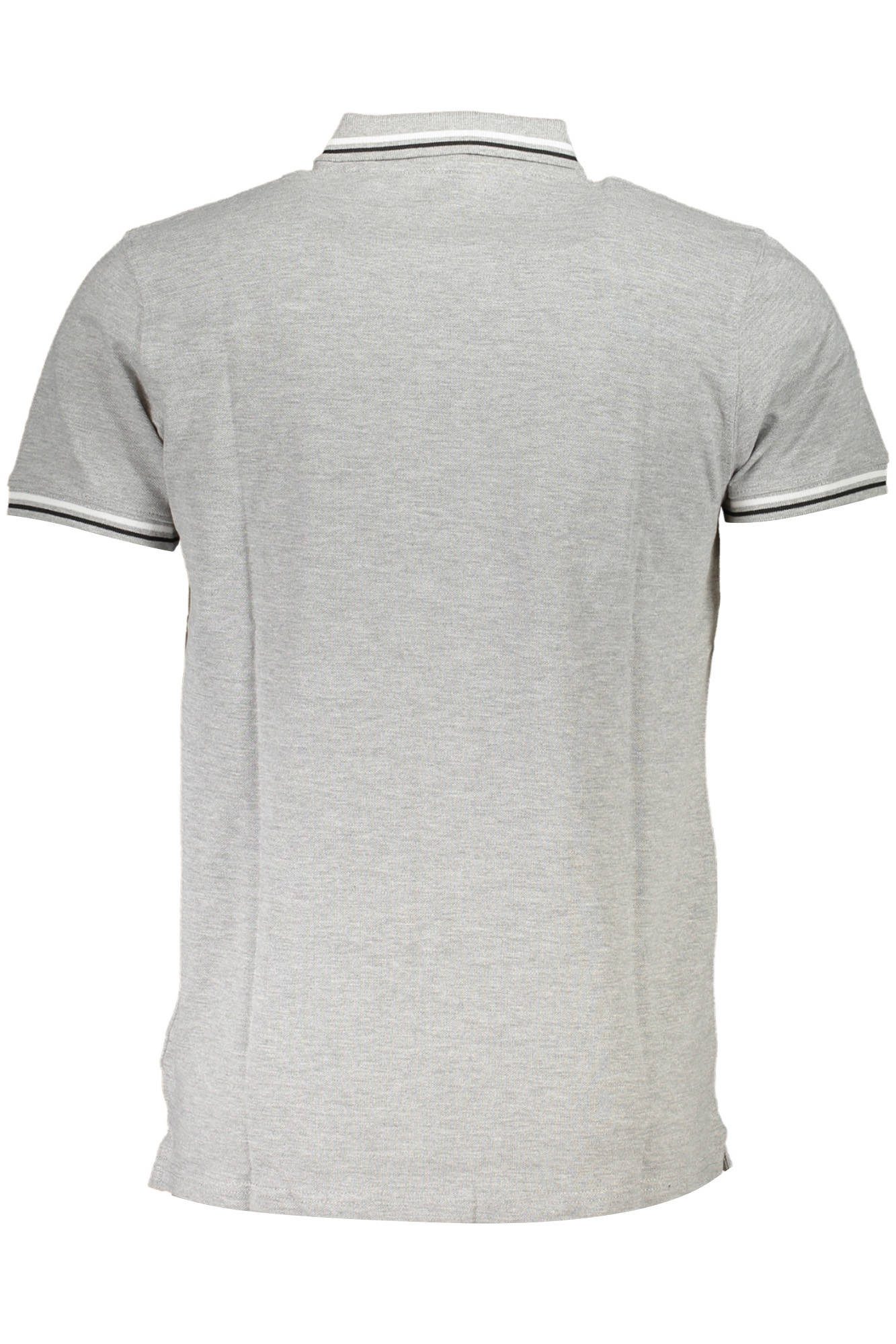 Cavalli Class Poloshirt Elegantes Herren Poloshirt Grau mit Druck und