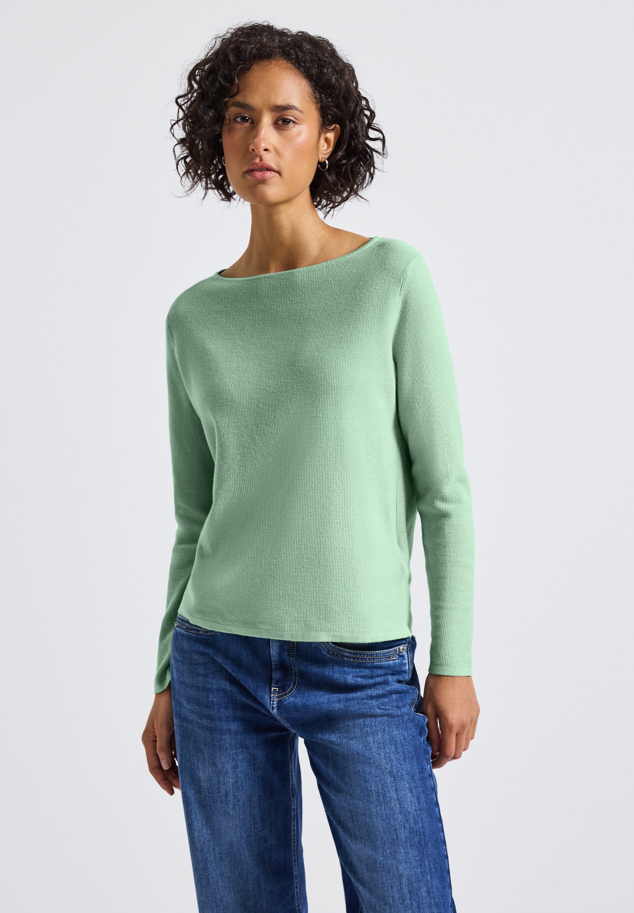 STREET ONE Strickpullover mit U-Boot-Ausschnitt günstig online kaufen