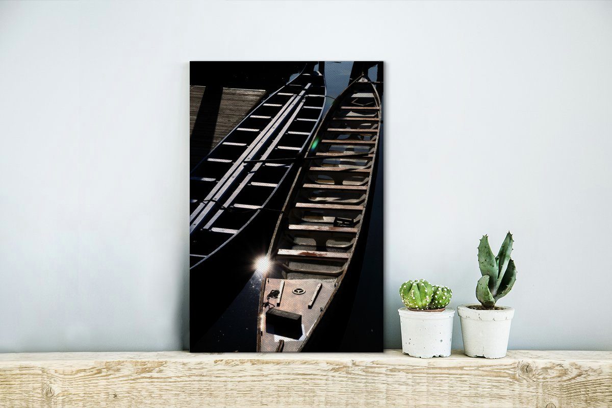 Drachenboote, Gemälde, bespannt St), Zwei inkl. OneMillionCanvasses® Leinwandbild Leinwandbild (1 kaputte 20x30 Zackenaufhänger, cm fertig