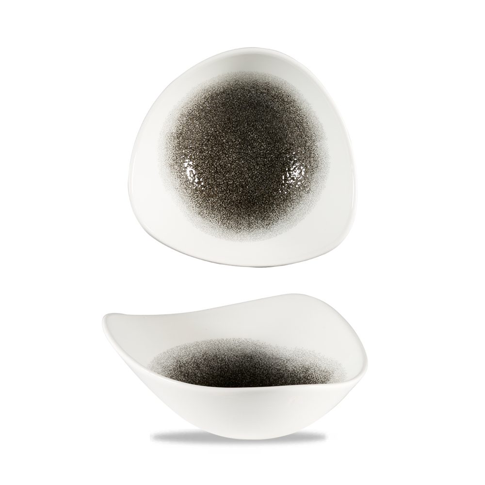 Schale Super Vitrified Studio Prints Raku Quartz Black Bowl Dreieck