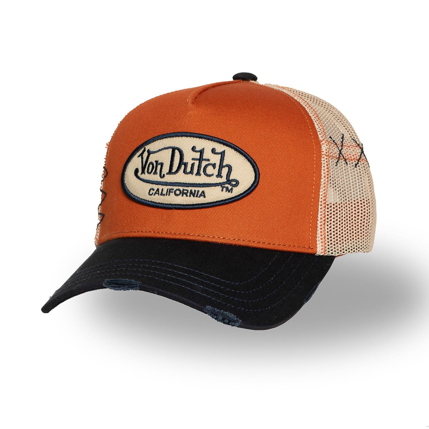 Von Dutch Trucker Cap Von Dutch Originals Trucker Cap - CALIFORNIA TWILL Used Effect (Basecap, Meshcap, Trucker Kappe) Used-Look