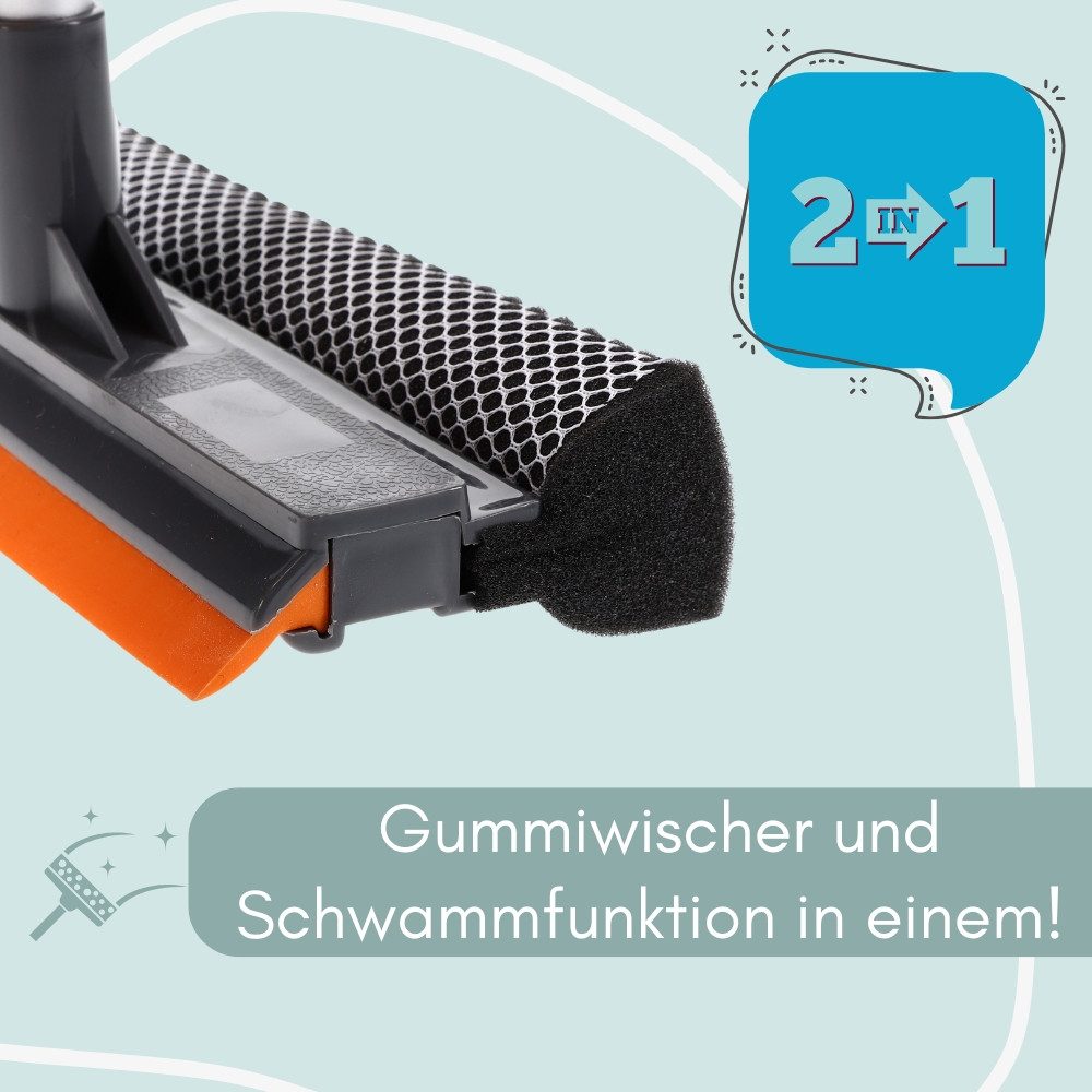 GarPet Duschabzieher 2in1 Fensterabzieher Profi und Einwascher Scheibenreiniger mit Schwamm – Bild 5 von 5