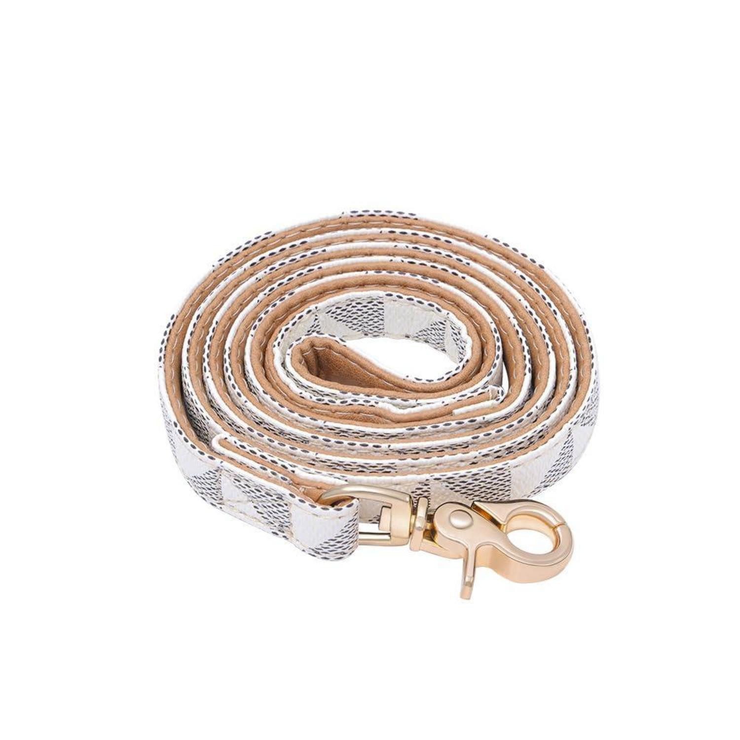 LuxusKollektion Hunde-Halsband Hundehalsband verstellbar 1.5cm Weiß in Lederoptik, Kunststoff