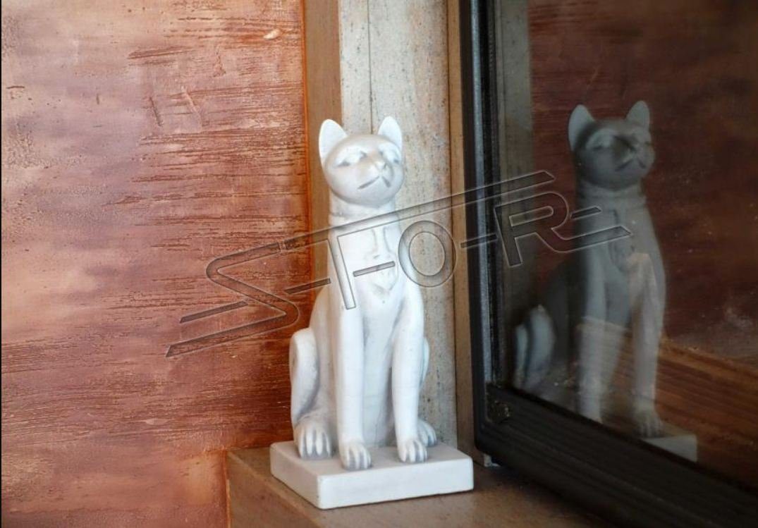 Katze Terrasse Statue Dekoration Ägyptische Figur Garten JVmoebel Skulptur