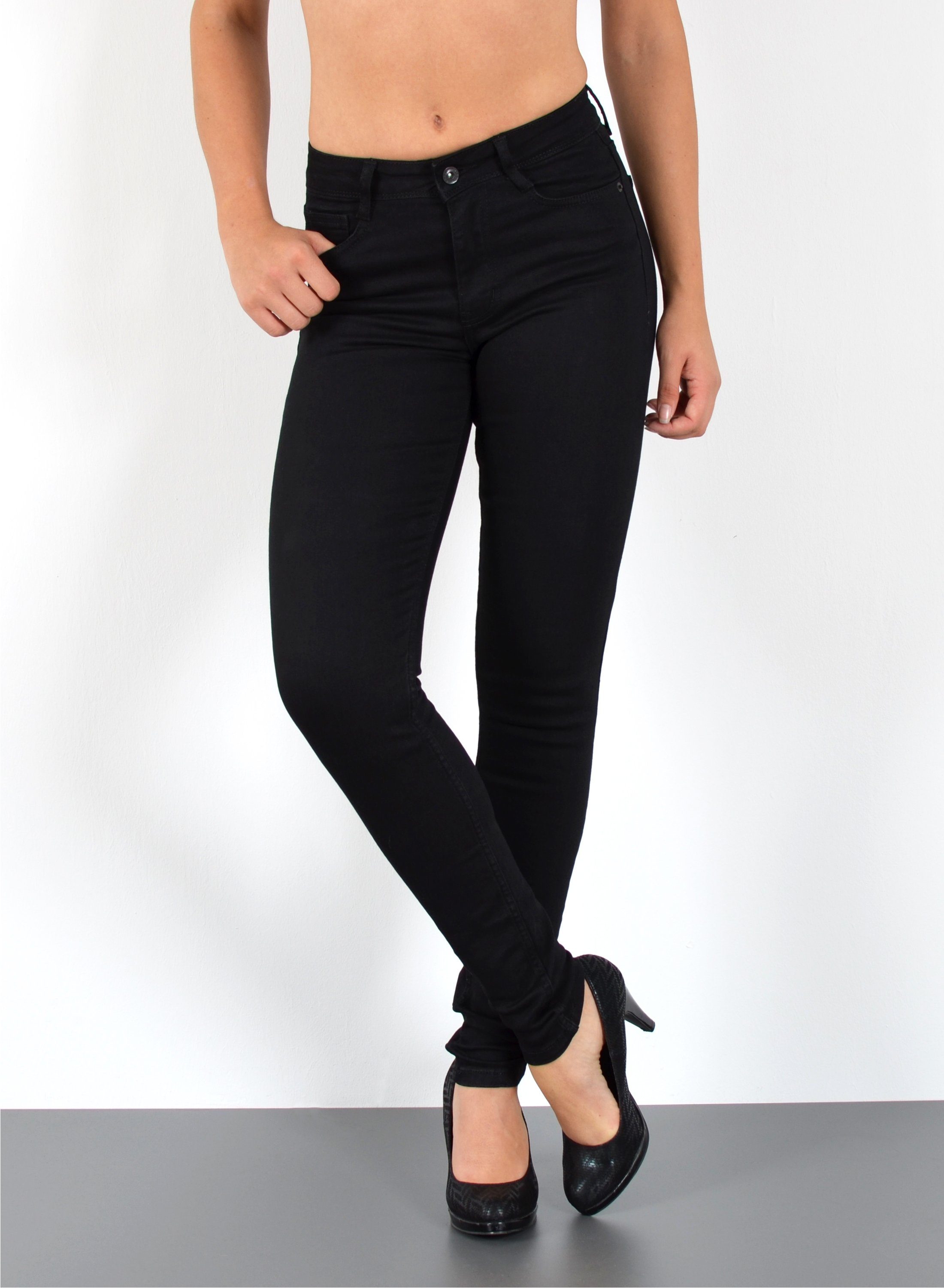 ESRA Skinny-fit-Jeans S400 Damen High Waist Skinny Jeans Stretch Hose hohe Leibhöhe bis Übergröße