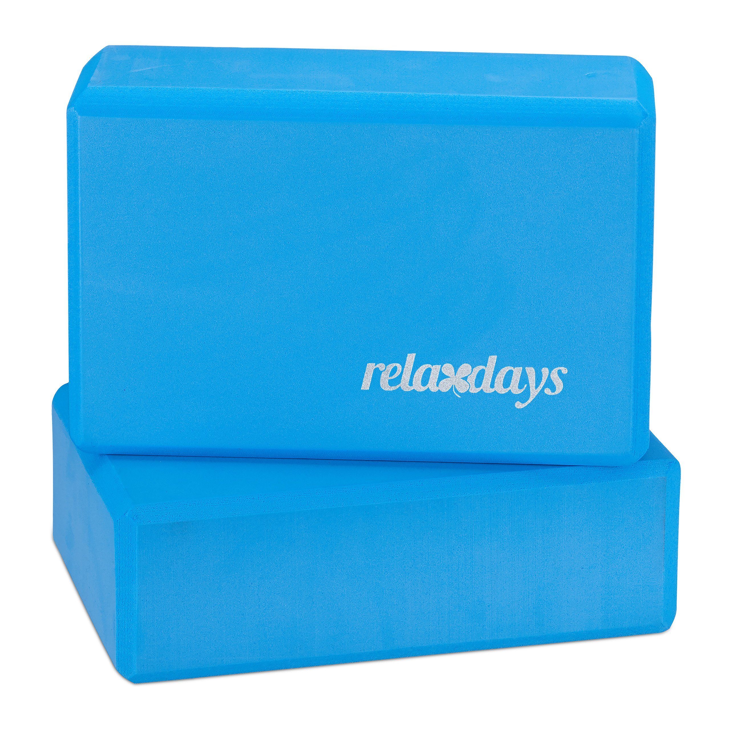 relaxdays Yogablock im 2er Set, (2-tlg), blau