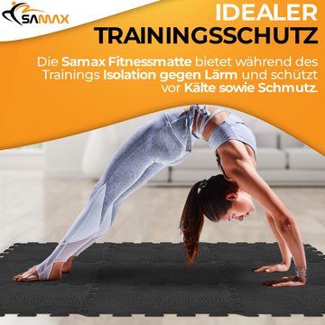 SAMAX Gymnastikmatte EVA Schutzmatten Fitnessmatten Set 60x60 cm - 8 Stück in Schwarz