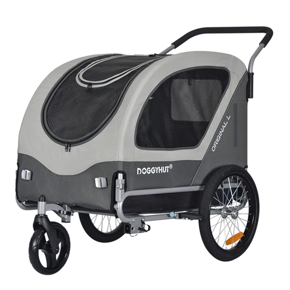 TIGGO Fahrradhundeanhänger DOGGYHUT Fahrradanhänger & Hundebuggy bis 35kg Hundeanhänger, Joggerfunktion