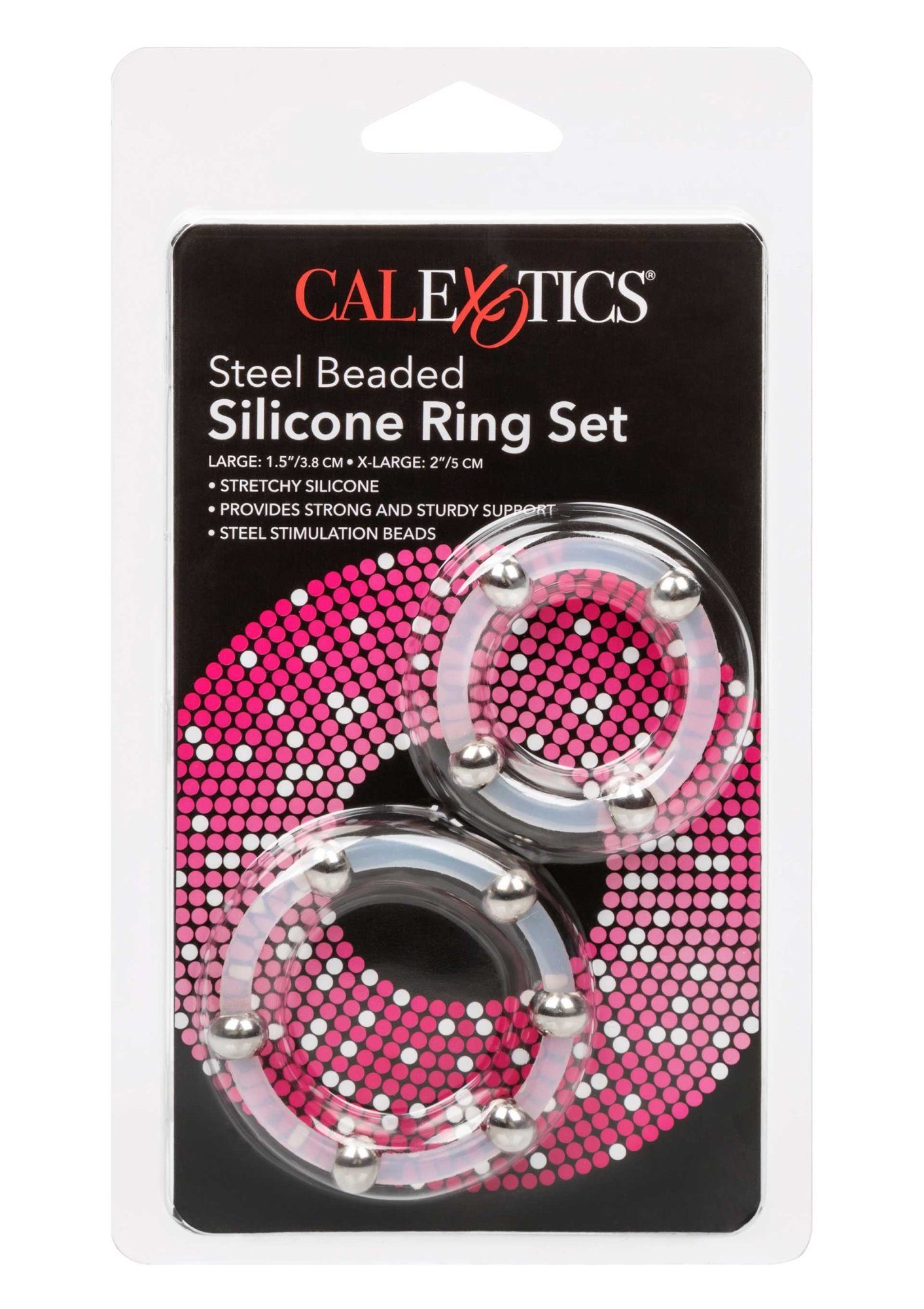 Silikon Penisringe - Calexotics mit transparent Penisring 2er Metall-Kugeln