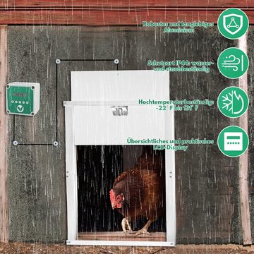 Bettizia Haustierklappe Hühnerstall Hühnerklappe, Automatische Hühnerklappe mit Lichtsensor