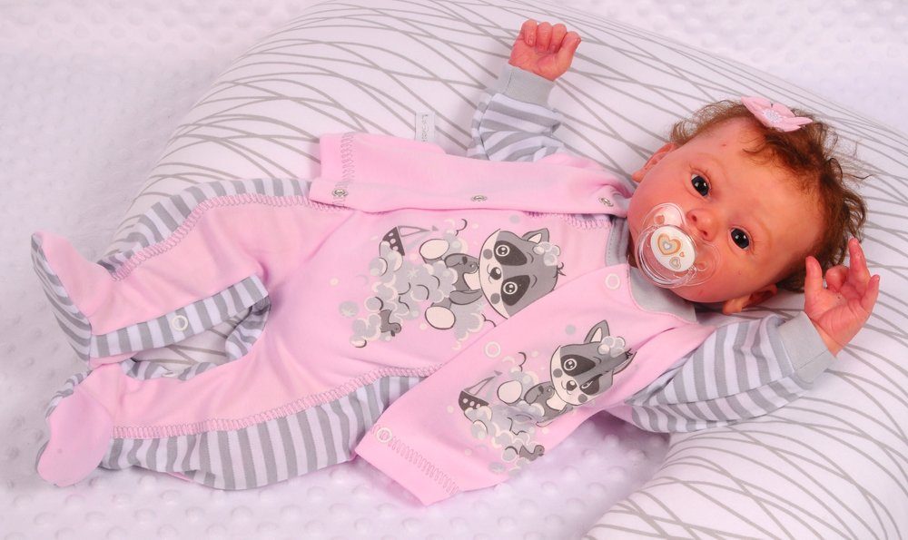 La Bortini Strampler, Jäckchen & Mütze Baby 3tlg Strampler Mütze und Hemdchen Set Anzug aus reiner Baumwolle, 44 50 56 62 68 74