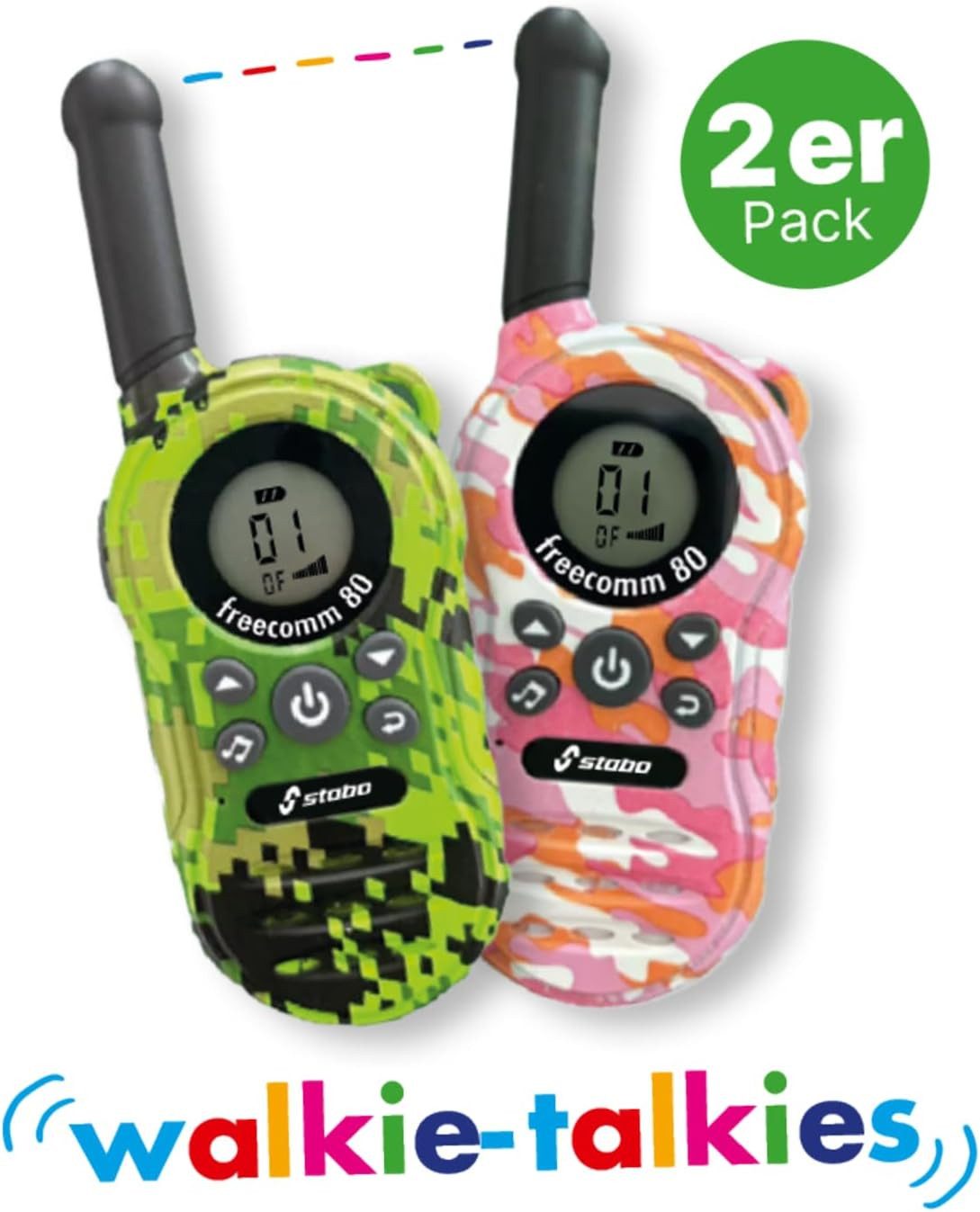 Stabo Spiel stabo freecomm 80 PMR Walkie-Talkie Set, 2 Geräte 5 km