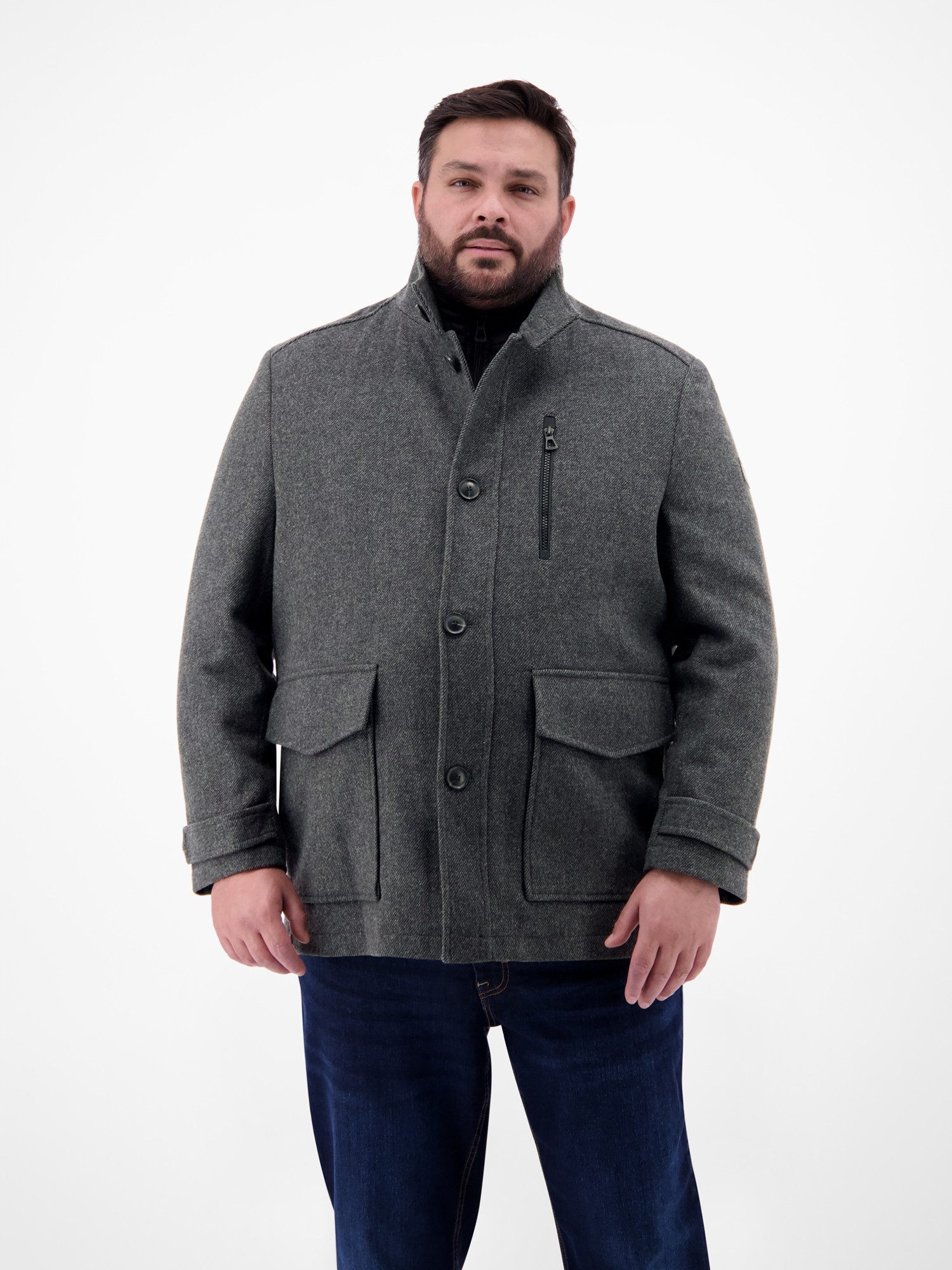 LERROS Wollmantel Kurzmantel für Herren in Großen Größen